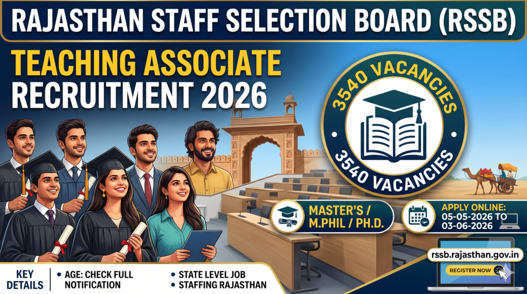 RSSB Teaching Associate Recruitment 2026